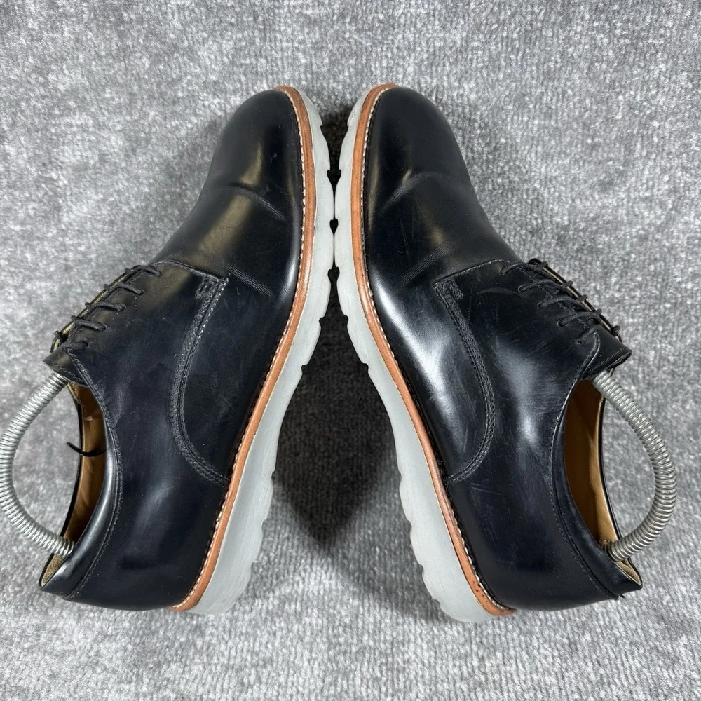 Z Zegna Hybrid Dress Shoes Men's 8 Black Lace Up Plain Toe Derby Italy